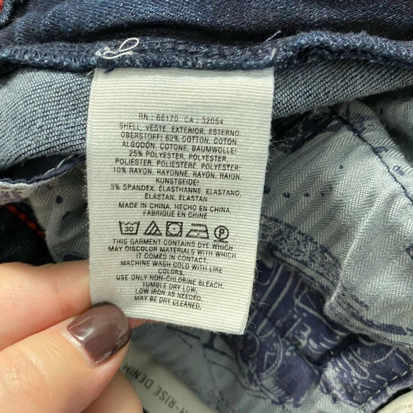 Anthropologie Pilcro High-Rise Capri Denim Legging Jeans Dark‎ Wash Blue Size 27 - Picture 11 of 12